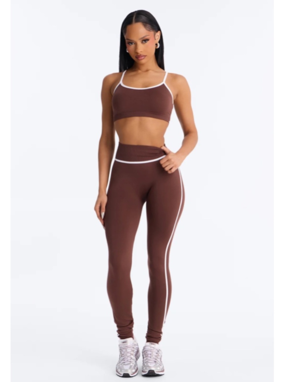 FASHION NOVA Alignment Seamless Legging Set Brown Size M/L